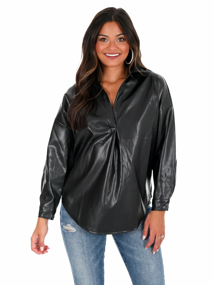 Hot Sale ✨ Day + Moon From My Heart Oversized Leather Top 🎉 1 Day + Moon From My Heart Oversized Leather Top