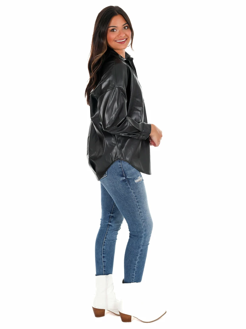 Hot Sale ✨ Day + Moon From My Heart Oversized Leather Top 🎉 7 Day + Moon From My Heart Oversized Leather Top