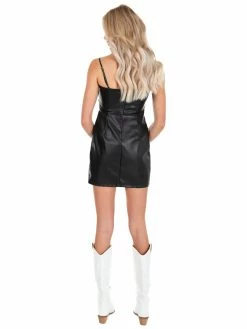 Cheap ๐ Day + Moon Bet Your Love Leather Mini ๐ Dress ๐ 11 Day + Moon Bet Your Love Leather Mini Dress