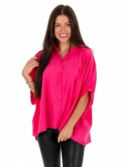 Day + Moon Tops Side By Side Oversized Button Up Top