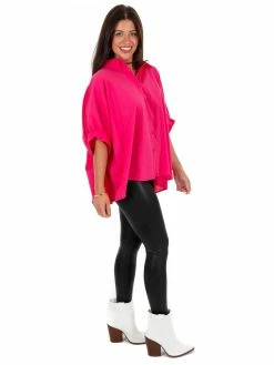 Day + Moon Tops Side By Side Oversized Button Up Top