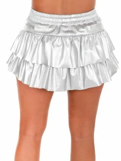 Day + Moon All That Jazz Leather Flounce Skirt Bottoms