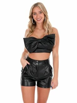 Promo ๐ Day + Moon Ask Me To Leather Bow Top ๐ 7 Day + Moon Ask Me To Leather Bow Top