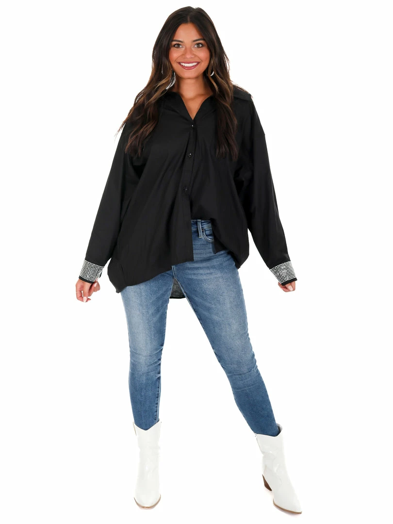 Coupon ๐ Day + Moon Tops Like It Is Studded Cuff Top ๐ 2 Day + Moon Tops Like It Is Studded Cuff Top