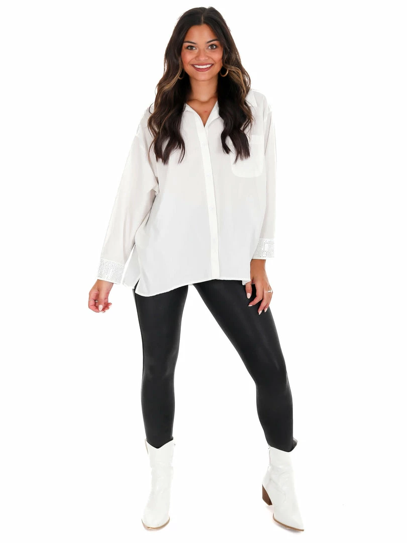 Coupon ๐ Day + Moon Tops Like It Is Studded Cuff Top ๐ 9 Day + Moon Tops Like It Is Studded Cuff Top