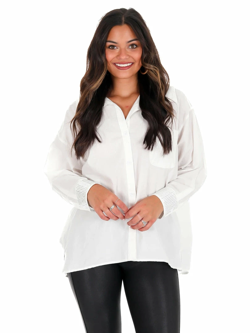 Coupon ๐ Day + Moon Tops Like It Is Studded Cuff Top ๐ 8 Day + Moon Tops Like It Is Studded Cuff Top