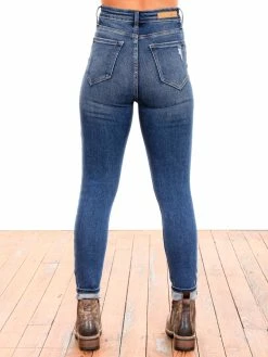 Apparel Bottoms For The Heart Dark High Rise Destroy Ankle Skinny Jeans