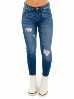 Cello Compliments Dark Mid Rise Ankle Skinny Jean