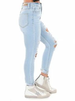 Cello Born To Run Light High Rise Destroy Ankle Skinny Jean