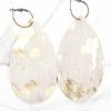 Jewelry Sale Gold Brushed Cowhide Leather Earrings