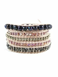 Jewelry Mauve Leather Wrap Bracelet