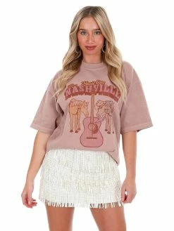 Bacon Lettuce Tomato Music City Nashville Oversized Graphic Tee