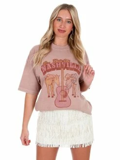 Bacon Lettuce Tomato Music City Nashville Oversized Graphic Tee