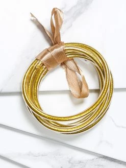 Accessories Glitter Filled Jelly Bracelet Set (5 Pack)