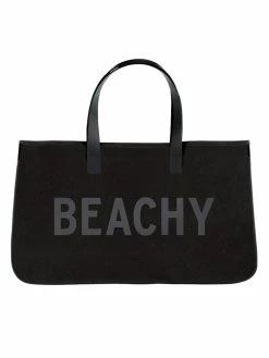 Accessories Bags Beachy Black Canvas Tote