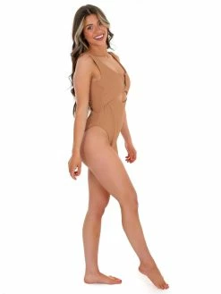 BuddyLove Skipper Tan Cut Out Front One Piece Swimsuit Sale