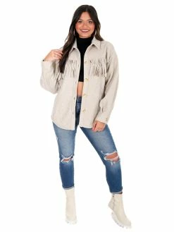 Main Strip Sweet About Me Fringe Solid Shacket