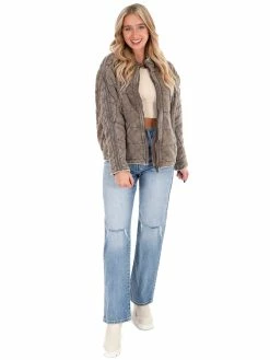 Zenana Shades Of Winter Quilted Dolman Jacket