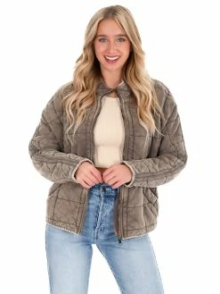 Zenana Shades Of Winter Quilted Dolman Jacket