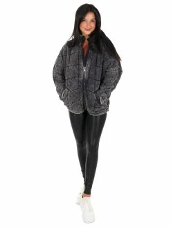 Zenana Shades Of Winter Quilted Dolman Jacket