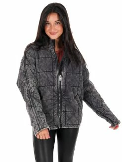 Zenana Shades Of Winter Quilted Dolman Jacket