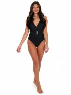 Davi & Dani Summer Queen Black One Piece Swimsuit