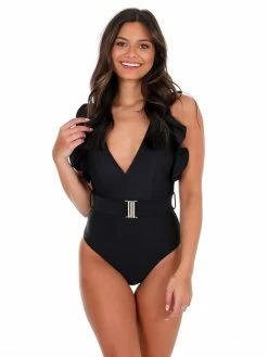 Davi & Dani Summer Queen Black One Piece Swimsuit