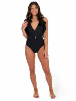 Davi & Dani Summer Queen Black One Piece Swimsuit