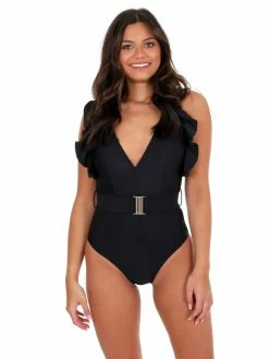 Davi & Dani Summer Queen Black One Piece Swimsuit