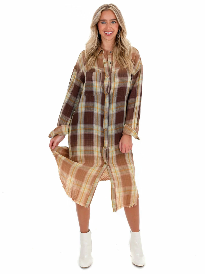 Brand new ✔️ Oli & Hali Back Again Plaid Button Down 👕 Shirt 👗 Dress 🔔 1 Oli & Hali Back Again Plaid Button Down Shirt Dress