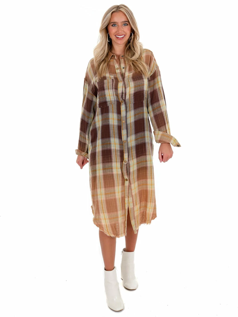 Brand new ✔️ Oli & Hali Back Again Plaid Button Down 👕 Shirt 👗 Dress 🔔 4 Oli & Hali Back Again Plaid Button Down Shirt Dress