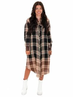 Brand new ✔️ Oli & Hali Back Again Plaid Button Down 👕 Shirt 👗 Dress 🔔 23 Oli & Hali Back Again Plaid Button Down Shirt Dress