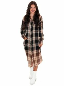Brand new ✔️ Oli & Hali Back Again Plaid Button Down 👕 Shirt 👗 Dress 🔔 24 Oli & Hali Back Again Plaid Button Down Shirt Dress