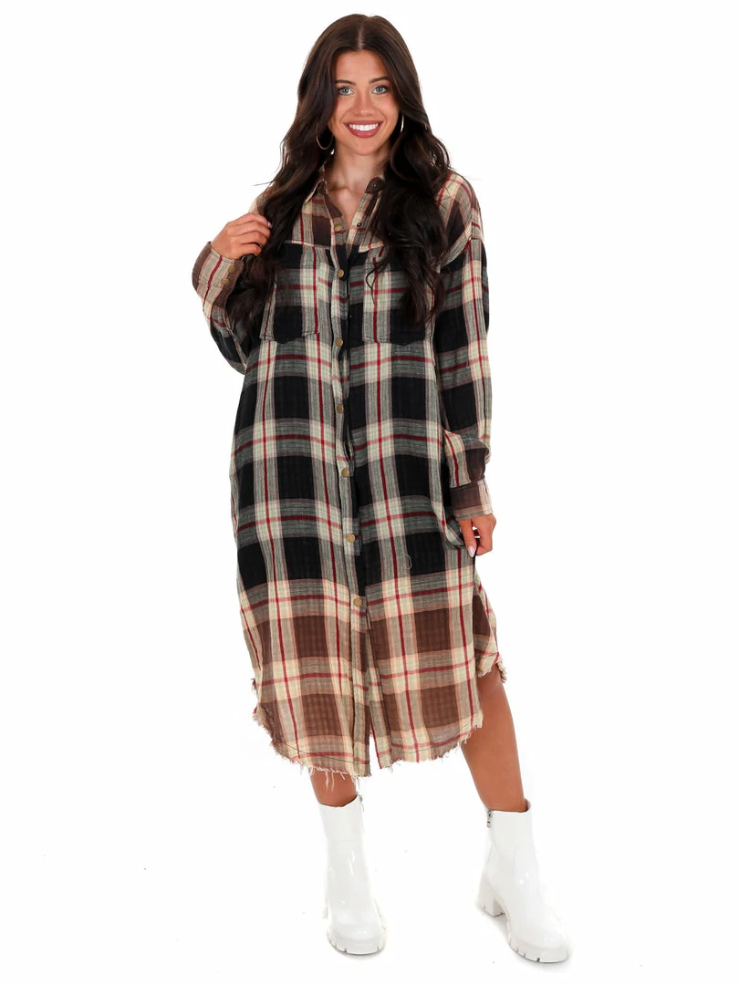 Brand new ✔️ Oli & Hali Back Again Plaid Button Down 👕 Shirt 👗 Dress 🔔 9 Oli & Hali Back Again Plaid Button Down Shirt Dress