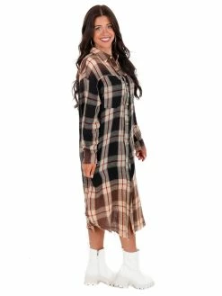 Brand new ✔️ Oli & Hali Back Again Plaid Button Down 👕 Shirt 👗 Dress 🔔 32 Oli & Hali Back Again Plaid Button Down Shirt Dress