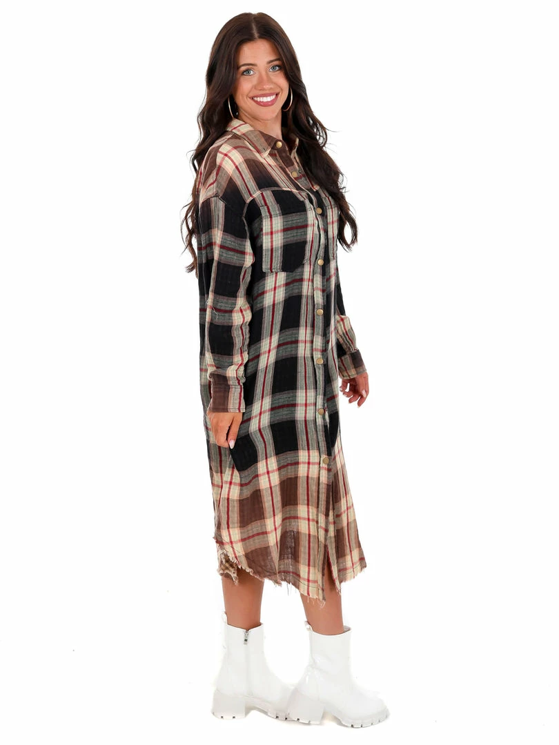 Brand new ✔️ Oli & Hali Back Again Plaid Button Down 👕 Shirt 👗 Dress 🔔 16 Oli & Hali Back Again Plaid Button Down Shirt Dress