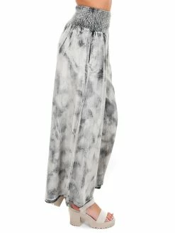 Oli & Hali How Far I'll Go Bleach Grey Wide Leg Pants Sale