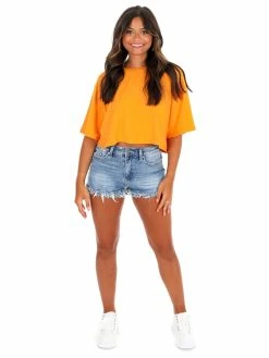 Hyfve Offense Orange Round Neck Top