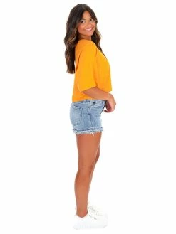 Promo 🎉 Hyfve Offense Orange Round Neck Top 🌟 12 Hyfve Offense Orange Round Neck Top