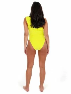 Coupon ✨ Hyfve The Good Life Neon Lime Ruffle One Piece 🩱 Swimsuit Sale 🛒 15 Hyfve The Good Life Neon Lime Ruffle One Piece Swimsuit Sale