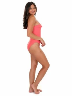 Hyfve Sale The Good Life Coral Pink Ruffle One Piece Swimsuit