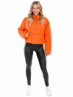 Hyfve Key To The City Orange Puffer Jacket