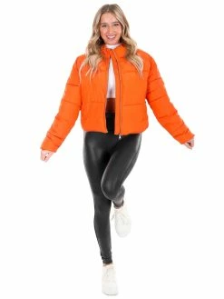 Hyfve Key To The City Orange Puffer Jacket