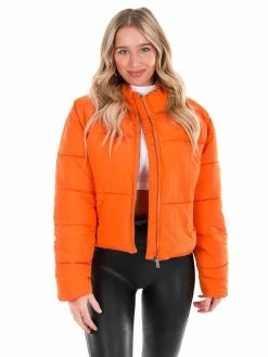 Hyfve Key To The City Orange Puffer Jacket
