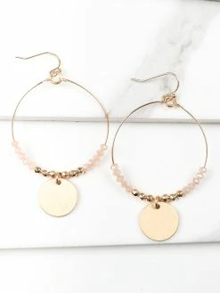 Jewelry Seed Bead Coin Hoop Earrings