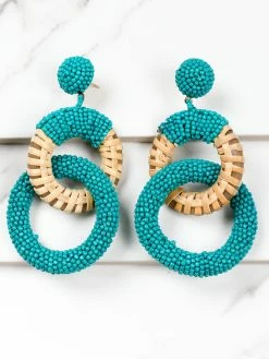 Accessories Falling For You Teal Link Earring Earrings