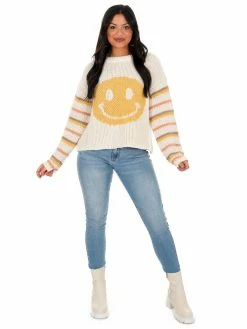 Deals โ๏ธ Easel Like You Mean It Smiley Face Sweater ๐ 25 Easel Like You Mean It Smiley Face Sweater