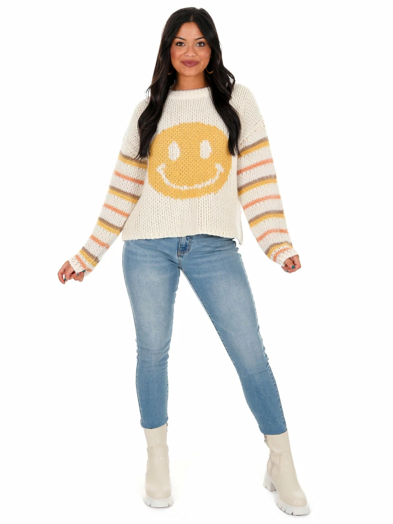 Deals โ๏ธ Easel Like You Mean It Smiley Face Sweater ๐ 11 Easel Like You Mean It Smiley Face Sweater