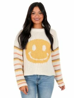 Deals โ๏ธ Easel Like You Mean It Smiley Face Sweater ๐ 24 Easel Like You Mean It Smiley Face Sweater