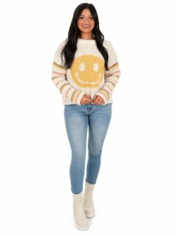 Deals โ๏ธ Easel Like You Mean It Smiley Face Sweater ๐ 27 Easel Like You Mean It Smiley Face Sweater
